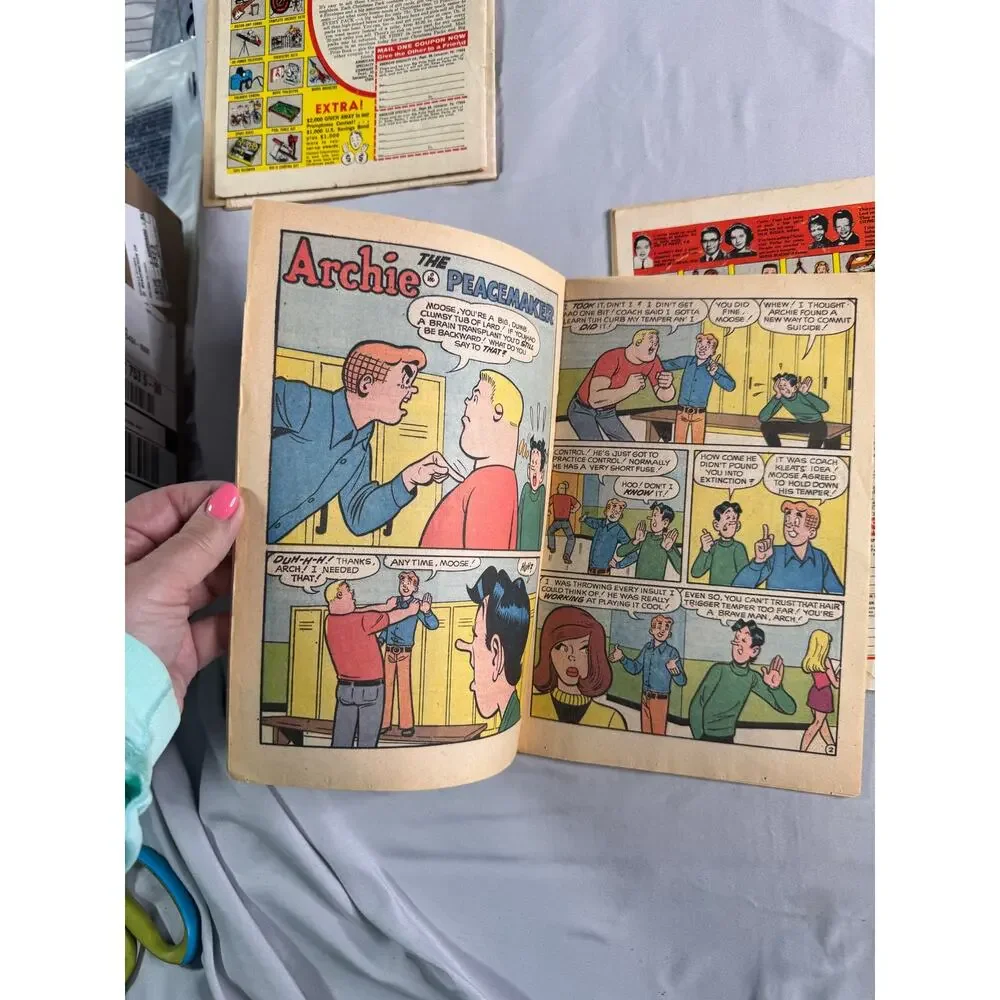 Vintage Archie Comic Book Lot of 5 1969-1973 Archie Pep Life Joke Reader Copies